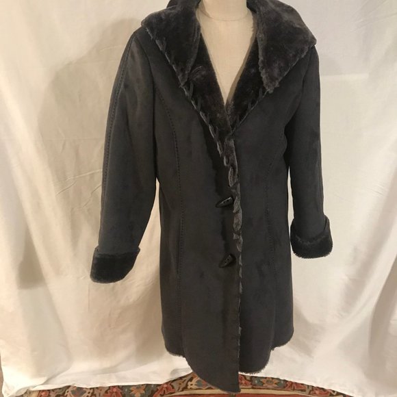 Coldwater Creek Grey Coat Large - Picture 1 of 3